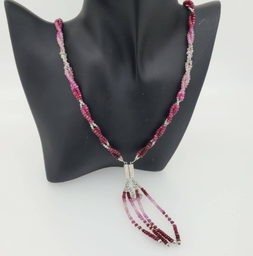 ネックレス 赤石 重量：約34.04g レディース アクセサリー